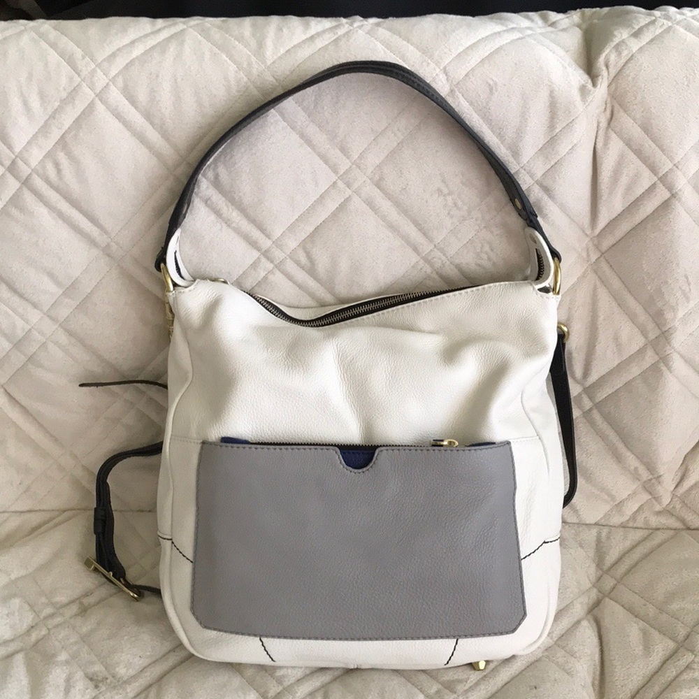 Oryany White leather contrast hobo